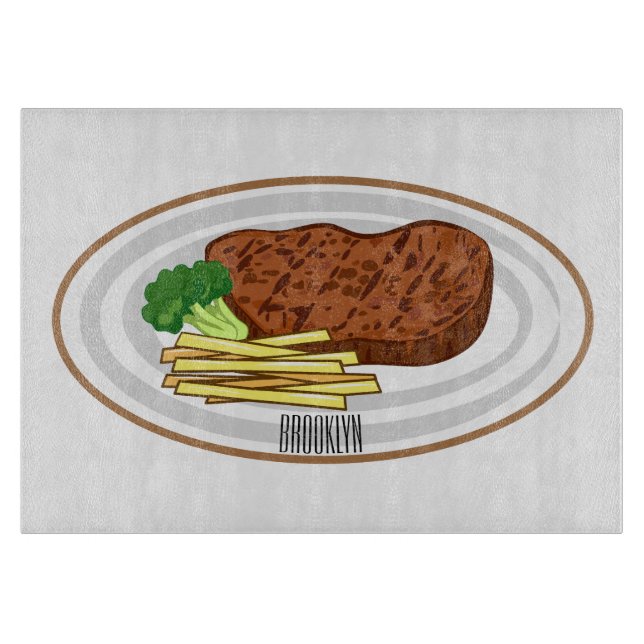 Steak tecknad illustration (Framsidan)