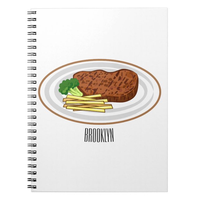 Steak tecknad illustration anteckningsbok (Framsidan)