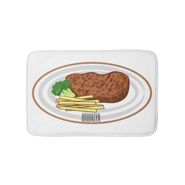 Steak tecknad illustration badrumsmatta (Framsidan)