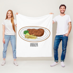 Steak tecknad illustration fleecefilt