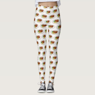 Steak tecknad illustration leggings