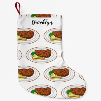 Steak tecknad illustration liten julstrumpa