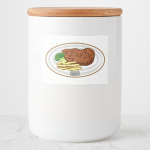 Steak tecknad illustration mat etiketter