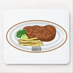Steak tecknad illustration musmatta