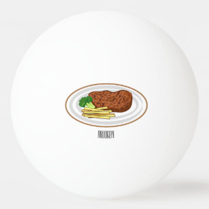 Steak tecknad illustration pingisboll