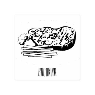 Steak tecknad illustration stämpel