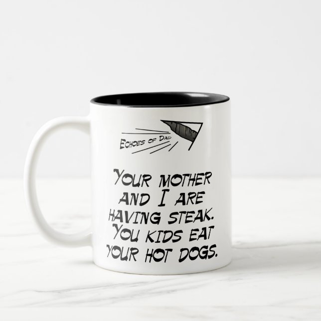 Steak vs. Hotdogs Två-Tonad Mugg (Vänster)