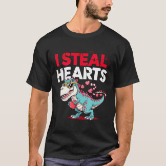 Steal Hearts med en Dino - Unika Alla hjärtans T Shirt