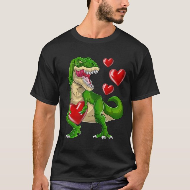 Steal Hearts Trex Dino Valentines day Dinosaur T Shirt (Framsida)