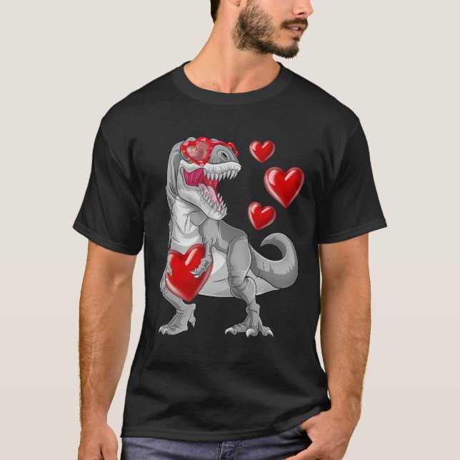 Steal Hearts Trex Dino Valentines day Dinosaur T Shirt (Framsida)