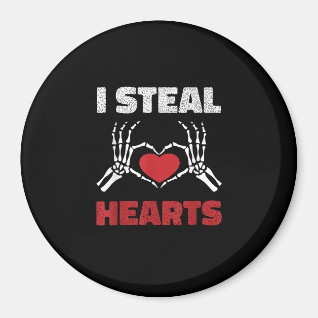 Steal Hearts Valentines day Funny Skeleton Hand Magnet (Framsidan)