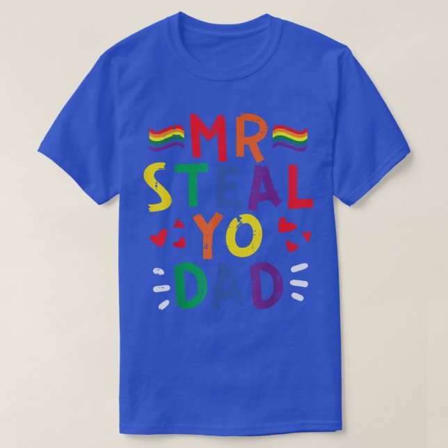 Steal Unga Pappa Rainbow Flagga Month Gay HBT TQ T Shirt (Design framsida)