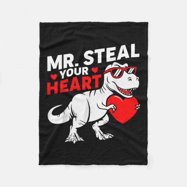 Steal Your Heart Alla hjärtans dag Dinosaur Boys Fleecefilt (Framsidan)