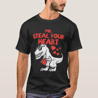 Steal Your Heart Dino Småbarn Valentines day Ba T Shirt