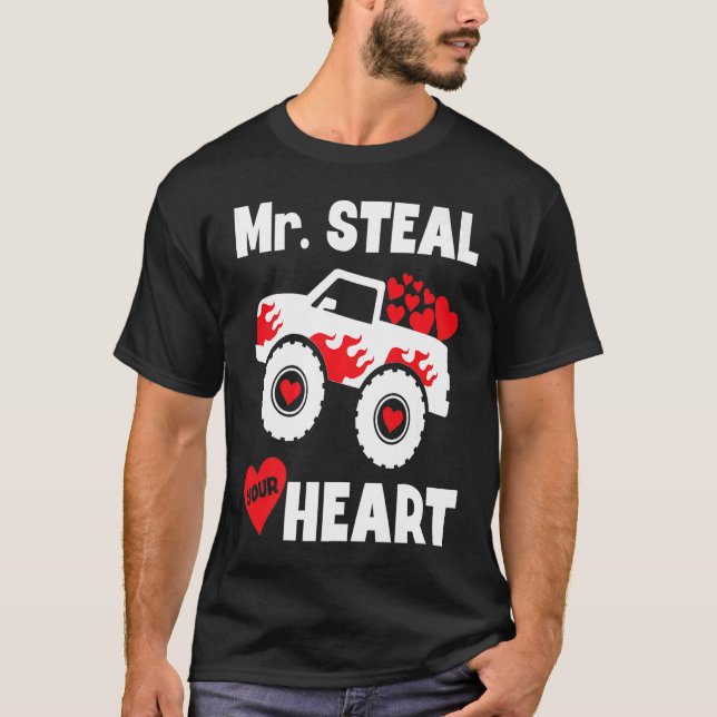 Steal Your Heart Monster Lastbil Kids Boys Toddle T Shirt (Framsida)