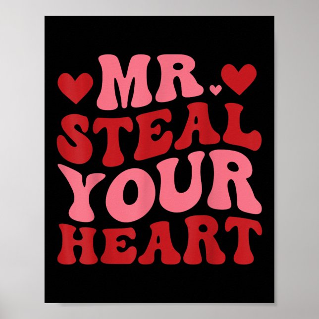 Steal Your Heart Retro Valentines day Poster (Framsidan)