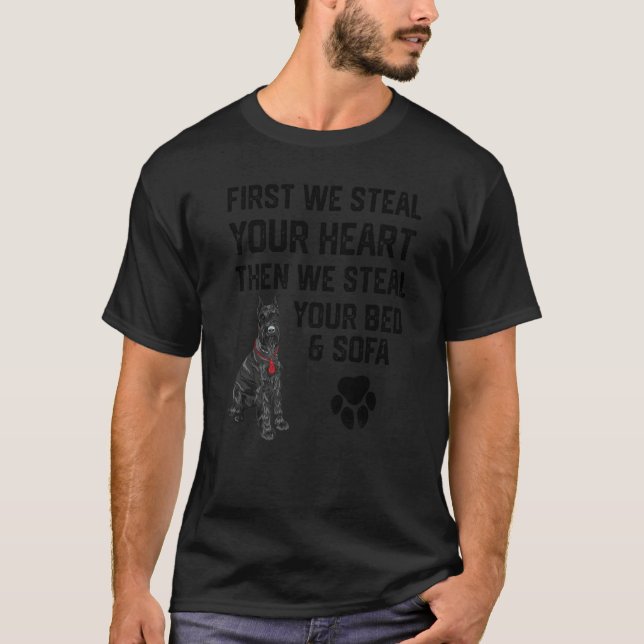 Steal Your Heart Steal Your Bed Miniature Schnauze T Shirt (Framsida)