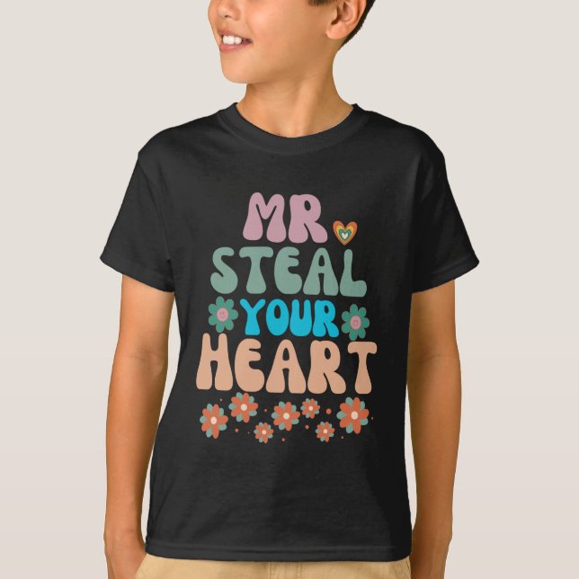 Steal Your Heart Valentines day för barn 2024 T Shirt (Framsida)