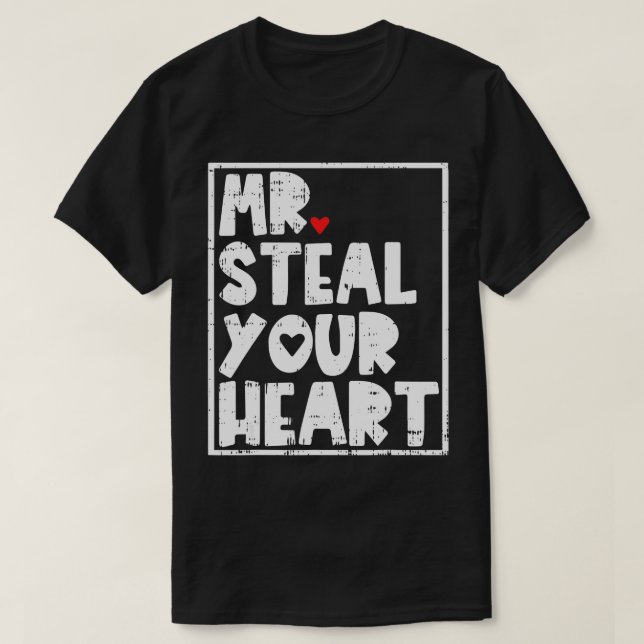 Steal Your Heart Valentines day Funny VDay Boys T Shirt (Design framsida)