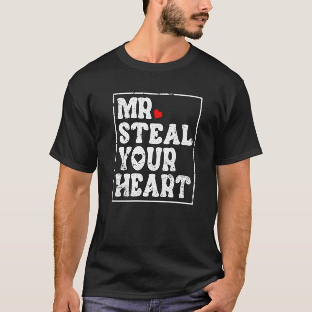 Steal your Heart Valentines day V Day Boys Kid T Shirt (Framsida)