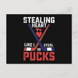 Stealing Heart som jag Steal Pucks Hockey Valentin Vykort