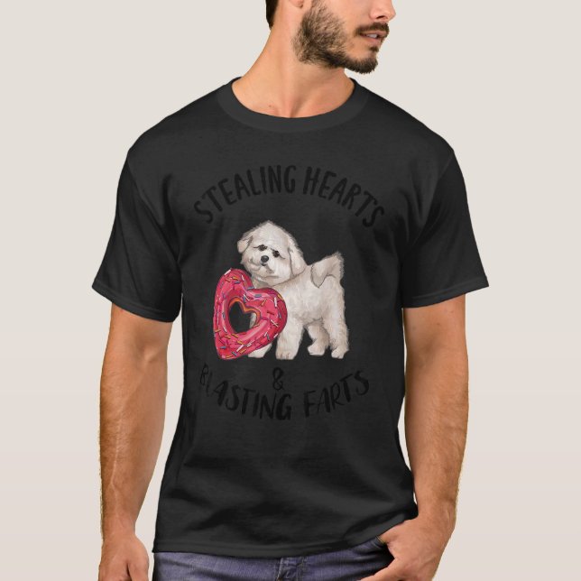 Stealing Hearts Blasting Farts Bichons Frise Valen T Shirt (Framsida)