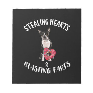 Stealing Hearts Blasting Farts Boston Terrier Anteckningsblock