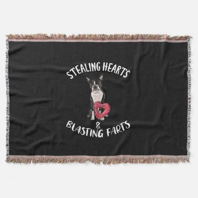 Stealing Hearts Blasting Farts Boston Terrier Filt (Framsidan)