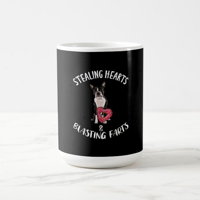 Stealing Hearts Blasting Farts Boston Terrier Kaffemugg (Center)