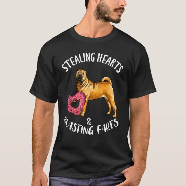 Stealing Hearts Blasting Farts Chinese Shar-Pei Va T Shirt (Framsida)