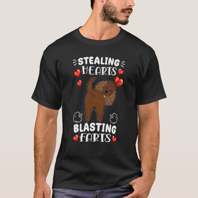 Stealing Hearts Blasting Farts Cocker Spaniel Vale T Shirt (Framsida)