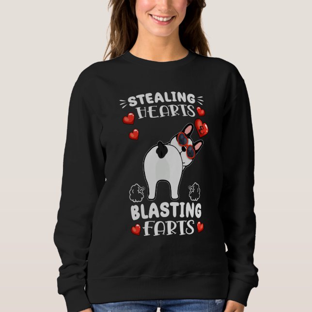 Stealing Hearts Blasting Farts French Bulldog Vale T Shirt (Framsida)