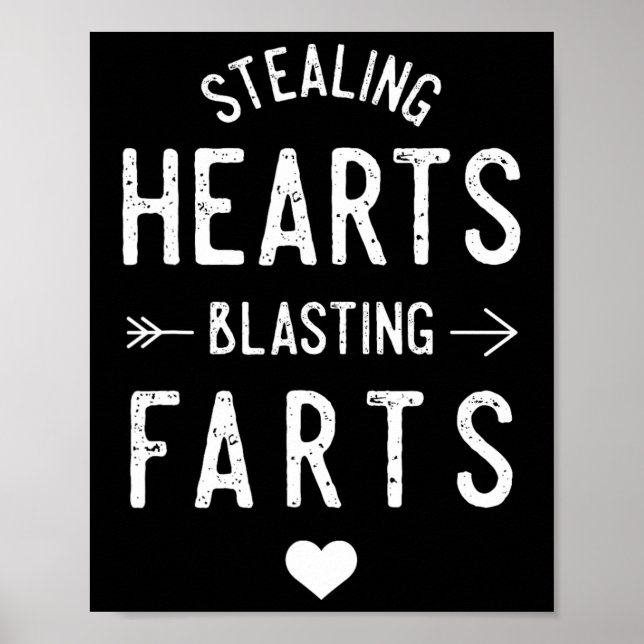 Stealing Hearts Blasting Farts Funny Valentine's D Poster (Framsidan)