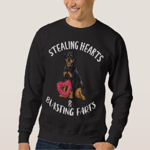 Stealing Hearts Blasting Farts Rottweiler Valentin Lång Ärmad Tröja
