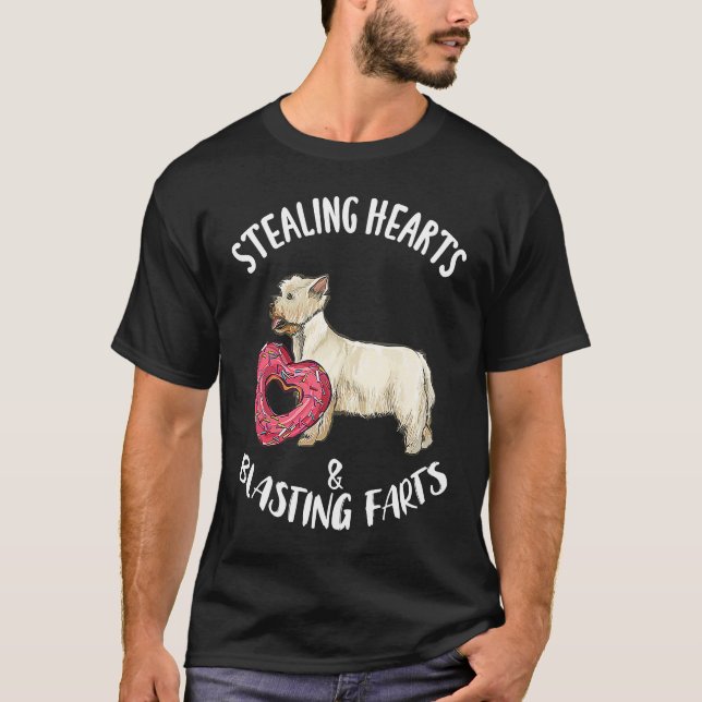 Stealing Hearts Blasting Farts West Highland White T Shirt (Framsida)