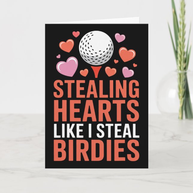 Stealing Hearts Like I Steal Birdies Cute Golf Val Kort (Framsida)
