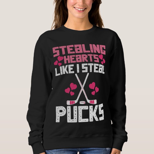 Stealing Hearts Like I Steal Pucks Funny Hockey  3 T Shirt (Framsida)