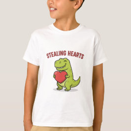 Stealing Hearts T-Rex Dinosaur Söta Pojkar Alla Hj T Shirt