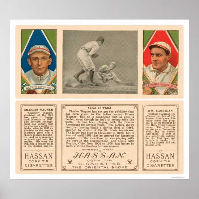 Stealing Third Red Sox Baseball 1912 Poster (Framsidan)