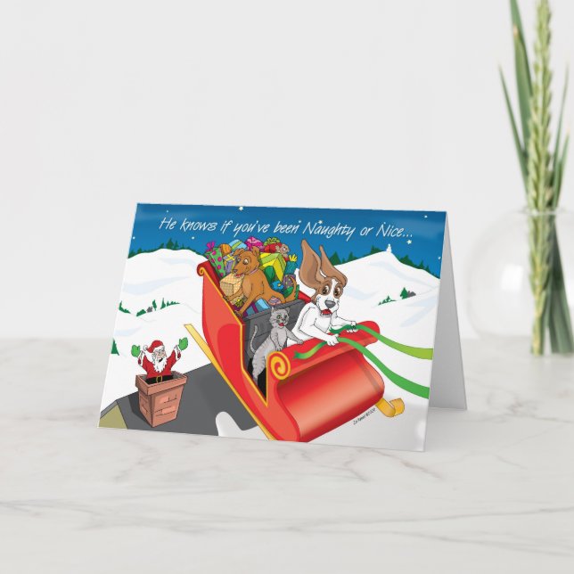StealingSantasSleighCARD_ ©ZoeRanucci Helgkort (Framsida)