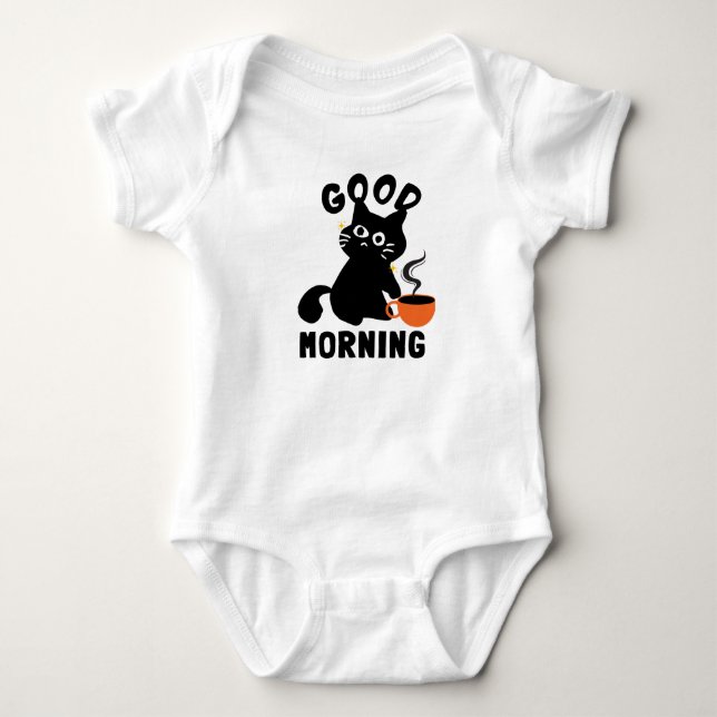 Stealthy Cat och Coffee T Shirt (Framsida)