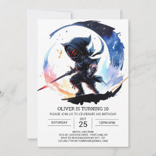 Stealthy Ninja Sword Kids' Birthday Inbjudningar