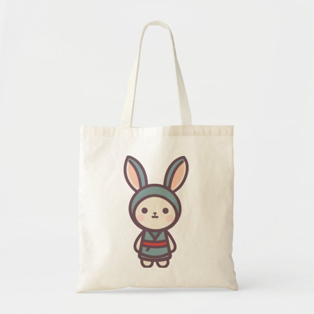 Stealthy Stil - Ninja Rabbit Tote Bag Tygkasse (Framsidan)
