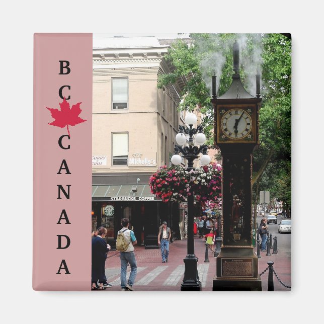 Steam Clock, Gastown, BC Kanada Magnet (Framsidan)