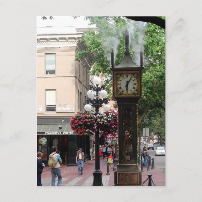 Steam Clock Gastown/Hälsning from BC, Kanada Vykort (Framsida)