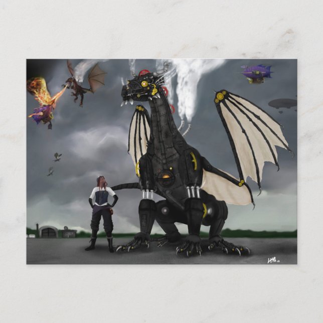 Steam Dragon Krig vykort (Framsida)