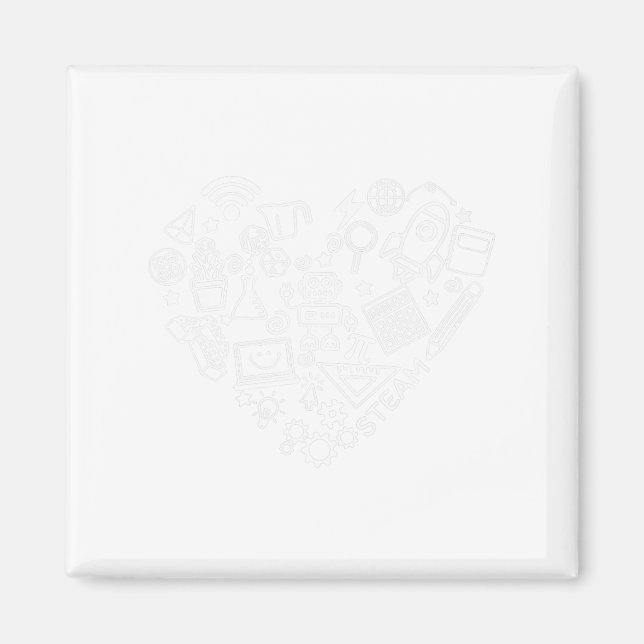Steam Heart Shape Stem Teacher Science Älskare Byc Magnet (Framsidan)