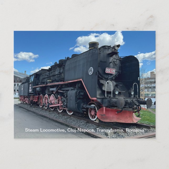 Steam Locomotive, Cluj-Napoca, Rumänien, på Helg Vykort (Framsida)