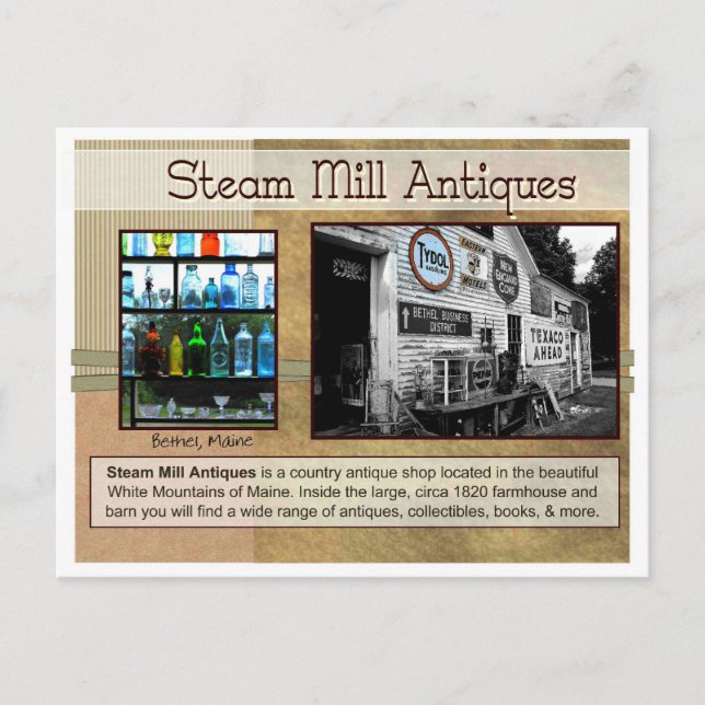 Steam Mill Antiques Vykort (Framsida)