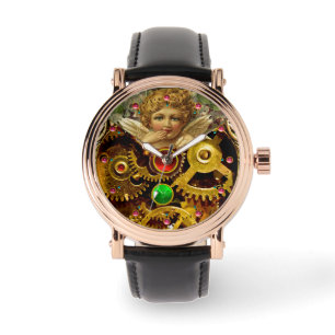 STEAM PUNK ANGEL GEARS, MEKANISM OCH GEMSTONER ARMBANDSUR
